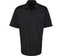Premier - chemise pilote pour homme à manches courtes PC6721 (41,5cm) (Noir)