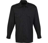 Premier - chemise pilote pour homme manches longues PC6720 (39,5cm) (Noir)