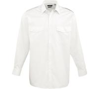 Premier - chemise pilote pour homme manches longues PC6720 (46,5cm) (Blanc)