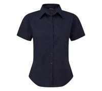 Premier Chemisier à manches courtes en popeline pour femme Uni, bleu marine, 42