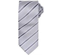 Premier - Cravate rayée et gaufrée - Homme (Lot de 2) (Taille unique) (Argent/Gris foncé) - UTRW6950 Argent/Gris foncé G
