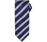 Premier - Cravate rayée et gaufrée - Homme (Lot de 2) (Taille unique) (Bleu marine/Argent) - UTRW6950 Bleu marine/Argent G