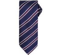 Premier - Cravate rayée et gaufrée - Homme (Lot de 2) (Taille unique) (Bleu marine/Aubergine) - UTRW6950 Bleu marine/Aubergine G