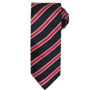 Premier - Cravate rayée et gaufrée - Homme (Lot de 2) (Taille unique) (Noir/Rouge) - UTRW6950 Noir/Rouge G