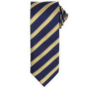 Premier - Cravate rayée et gaufrée - Homme (Taille unique) (Bleu marine/Or) - UTRW5236 Bleu marine/Or G