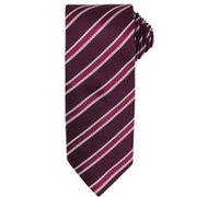 Premier - Cravate rayée et gaufrée - Homme (Taille unique) (Bordeaux/Aubergine) - UTRW5236 Bordeaux/Aubergine G