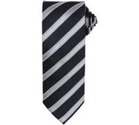 Premier - Cravate rayée et gaufrée - Homme (Taille unique) (Noir/Gris foncé) - UTRW5236 Noir/Gris foncé G