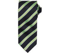 Premier - Cravate rayée et gaufrée - Homme (Taille unique) (Noir/Vert citron) - UTRW5236 Noir/Vert citron G