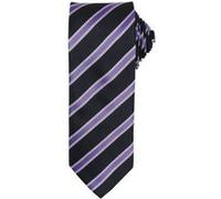 Premier - Cravate rayée et gaufrée - Homme (Taille unique) (Noir/Violet) - UTRW5236 Noir/Violet G