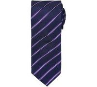 Cravate sport homme Premier avec motif à rayures RW5237 (taille unique) (Bleu marine / Violet)