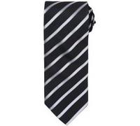 Premier - Cravate rayée - Homme (Taille unique) (Noir/Argent) - UTRW5237 Noir/Argent