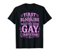 Premier dans ma lignée à Lire Cette Fanfiction Gay T-Shirt Graphique avec Valeur, Homme, Noir, S