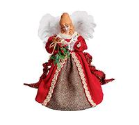 Premier Décoration de Sapin de Noël Ange - Châle écossais Rouge avec Ailes d'ange et Plumes, 5053844110010