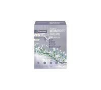 Premier Decorations Guirlande de 288 LED blanches ultra lumineuses Spot LED Extérieur Décoration de Noel avec fonction minuterie Fonctionnement à piles Utilisation intérieur/extérieur