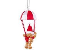 Premier Decorations Parachute musical en forme de bonhomme en pain d'épices - 37 cm - Fonctionne avec piles - Décoration de Noël fantaisie - Idée cadeau pour Noël
