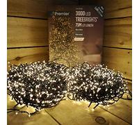 Premier Decorations Premier 3000 Sapin lumineux LED multi-action avec minuteur Blanc chaud