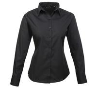Premier Fitness Poplin Long Sleeve Blouse, Noir (Black), 50 Femme