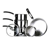 Premier Housewares 0408162 Série II S Tenzo Batterie de Cuisine Lot de 5 Pièces en Acier Inoxydable + Couvercle en Verre