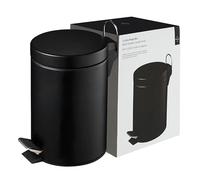 Premier Housewares- 3 litres-Poubelle Cuisine à Pédale-Noir mat - 17 cm x 23 cm x 26 cm