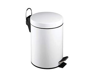 Premier Housewares 0506422 Poubelle à Pédale et Godet Intérieur en Plastique Blanc 3 L