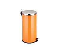 Premier Housewares 0506451 Poubelle à Pédale avec Seau Intérieur Acier Inoxydable/Plastique Orange 30 L