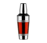 Premier Housewares 0507782 Shaker à Cocktail avec Bande en Acier Inoxydable Effet Martelé Rouge
