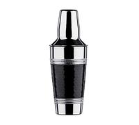 Premier Housewares 0507786 Shaker à Cocktail avec Bande en Acier Inoxydable Effet Martelé Noir
