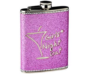 Premier Housewares 0508075 Flasque 8 Oz Girls Night Out en Acier Inoxydable Rose