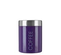Premier Housewares 0508497 Boîte à Café en Émail Violet et Couvercle en Acier Inoxydable Satiné