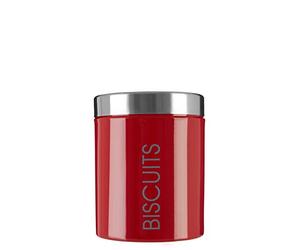 Premier Housewares 0508528 Boîte à Biscuit en Émail Rouge et Couvercles en Acier Inoxydable Satiné