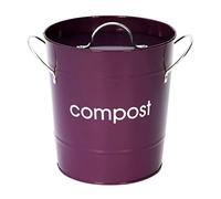 Premier Housewares 0510016 Poubelle à Compost avec Poignées Acier Galvanisé Violet