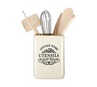 Premier Housewares 0721233 Porte-Ustensiles Vintage Home en Céramique Crème