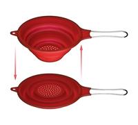 Premier Housewares 0804908 Zing Passoire Pliable en Silicone/Acier Inoxydable Rouge