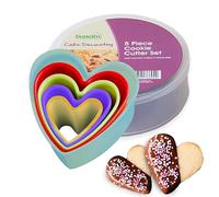 Premier Housewares 0806491 5 Emporte-Pièces Forme de Coeur Plastique Rose/Bleu/Vert Lime/Orange/Violet