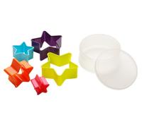 Premier Housewares 0806492 5 Emporte-Pièces Forme d'Étoile Plastique Rose/Bleu/Vert Lime/Orange/Violet
