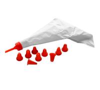 Premier Housewares 0806537 Poche à 10 Douilles de Pâtisserie en Plastique Rouge 13 x 21 x 3 cm