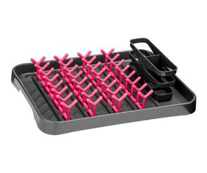 Premier Housewares 0806569 Égouttoir à Vaisselle Gris/Fuchsia