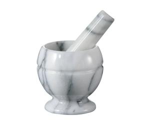 Premier Housewares 1001122 Mortier et Pilon en Marbre Blanc Poli