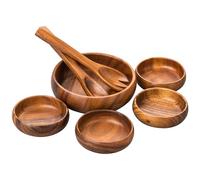 Premier Housewares 1104579 Socorro Set de Saladier + 4 Bols + Serveurs en Bois d'Acacia