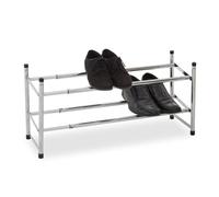 Premier Housewares 1900227 Étagère à Chaussures 2 Étages Extensible et Empilable avec Le Cadre Chromé