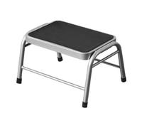 Premier Housewares 2100008 Marche-Pied avec Tapis en Métal Argenté/Caoutchouc