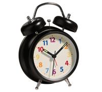 Premier Housewares 2200529 Réveil Double Cloche avec Lumière en Métal Noir Mat