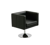 Premier Housewares 2401600 Fauteuil Bauhaus en Effet Cuir Noir et Base Rotatif Finition Chromée