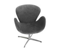 Premier Housewares 2402260 Chaise en Microfibre avec Base Tournante Gris/Finition Chromée
