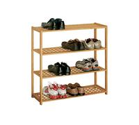 Premier Housewares 2402560 Range-Chaussures 4 Niveaux en Bois de Noyer Naturel