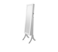Premier Housewares 2403043 Armoire pour Bijoux avec Miroir MDF/Velour Blanc