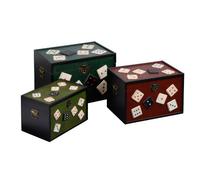 Premier Housewares 2403054 Set de 3 Coffres de Rangement MDF Dessin Dés