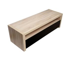 Premier Housewares 2403073 Loki Table de Basse avec 2 Tiroirs/1 Tablette Placage de Chêne Naturel Noir Laqué