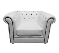 Premier Housewares 2403093 Chesterfield Fauteuil en Cuir/Détail Diamantes Blanc/Noir