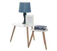 Premier Housewares 2403412 Nostra Lot de 2 Tables Gigognes avec Jambes Bois Laqué Blanc